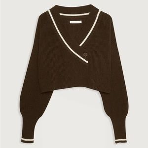 Oak + Fort | Varsity Cardigan in Black | Size XS